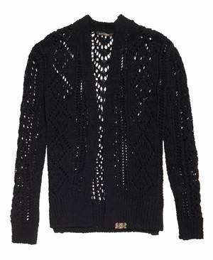 Superdry Amira Textured Pointelle Cardigan Női Kötöttáru Fekete | UPNTV9378